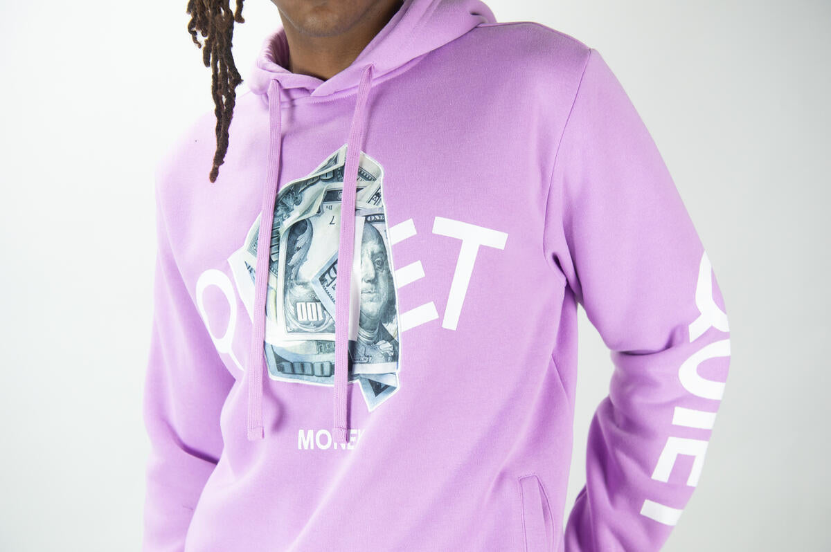 Rebel Quiet Money Hoodie Lavender 385