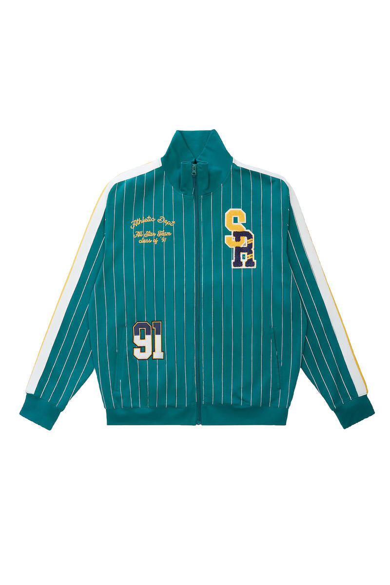 Somke rise pin Striped Varsity Track Set Alpine Green F023657