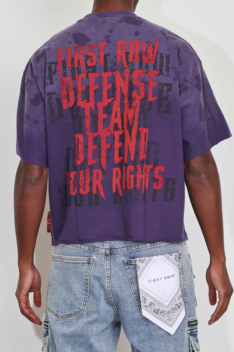 FR Warning Not So Quie Howling Wolf Cropped Tee Purple