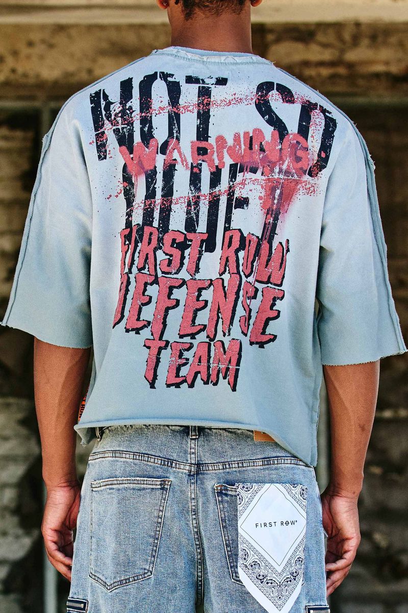 FR Warning Not So Quiet Burning Sky Cropped Tee New Grey
