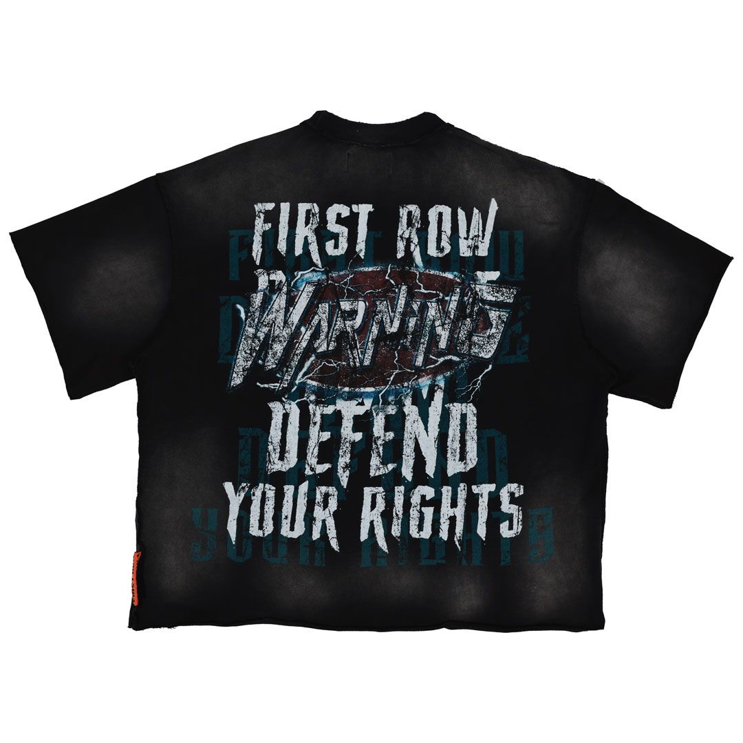 FR Warning Not So Quiet Jaws Cropped Tee Black