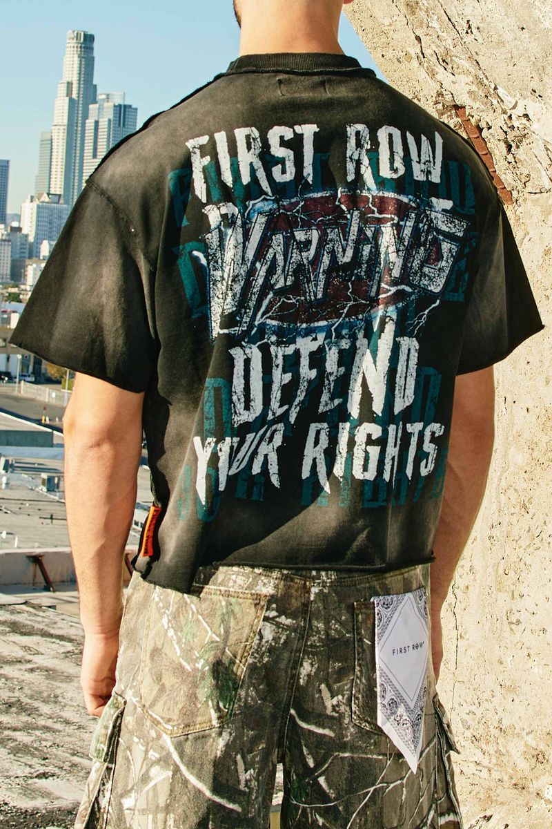 FR Warning Not So Quiet Jaws Cropped Tee Black