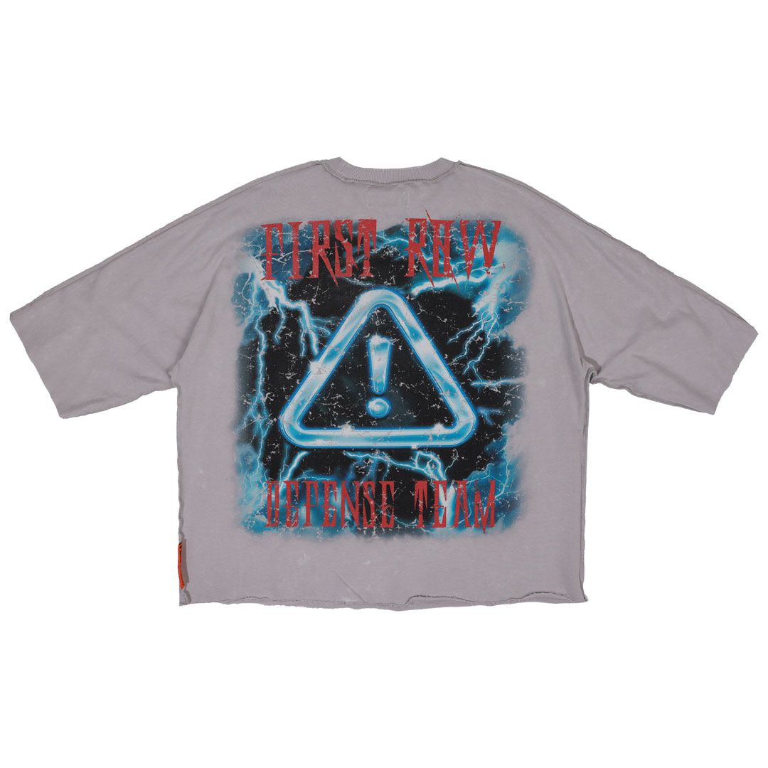 FR Warning Not So Quiet Savage Leopard Cropped Tee Light Grey