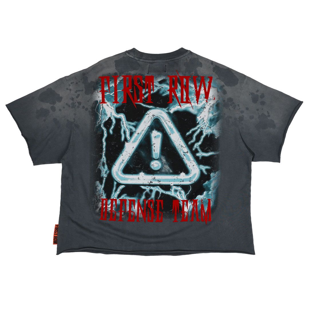 FR Warning Not So Quiet Wolf Cropped Tee Dark Grey
