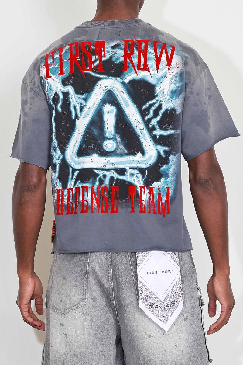 FR Warning Not So Quiet Wolf Cropped Tee Dark Grey