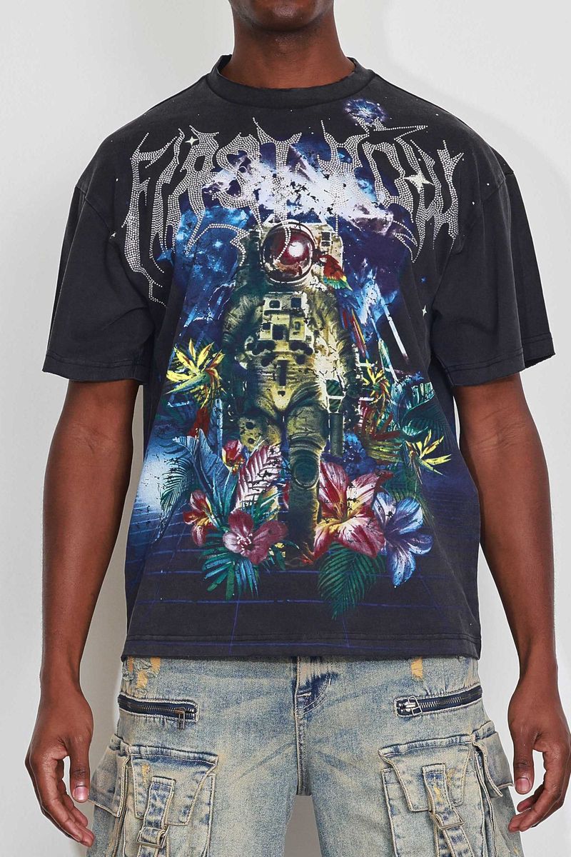 FR Washed Earth First Flower Tee Black