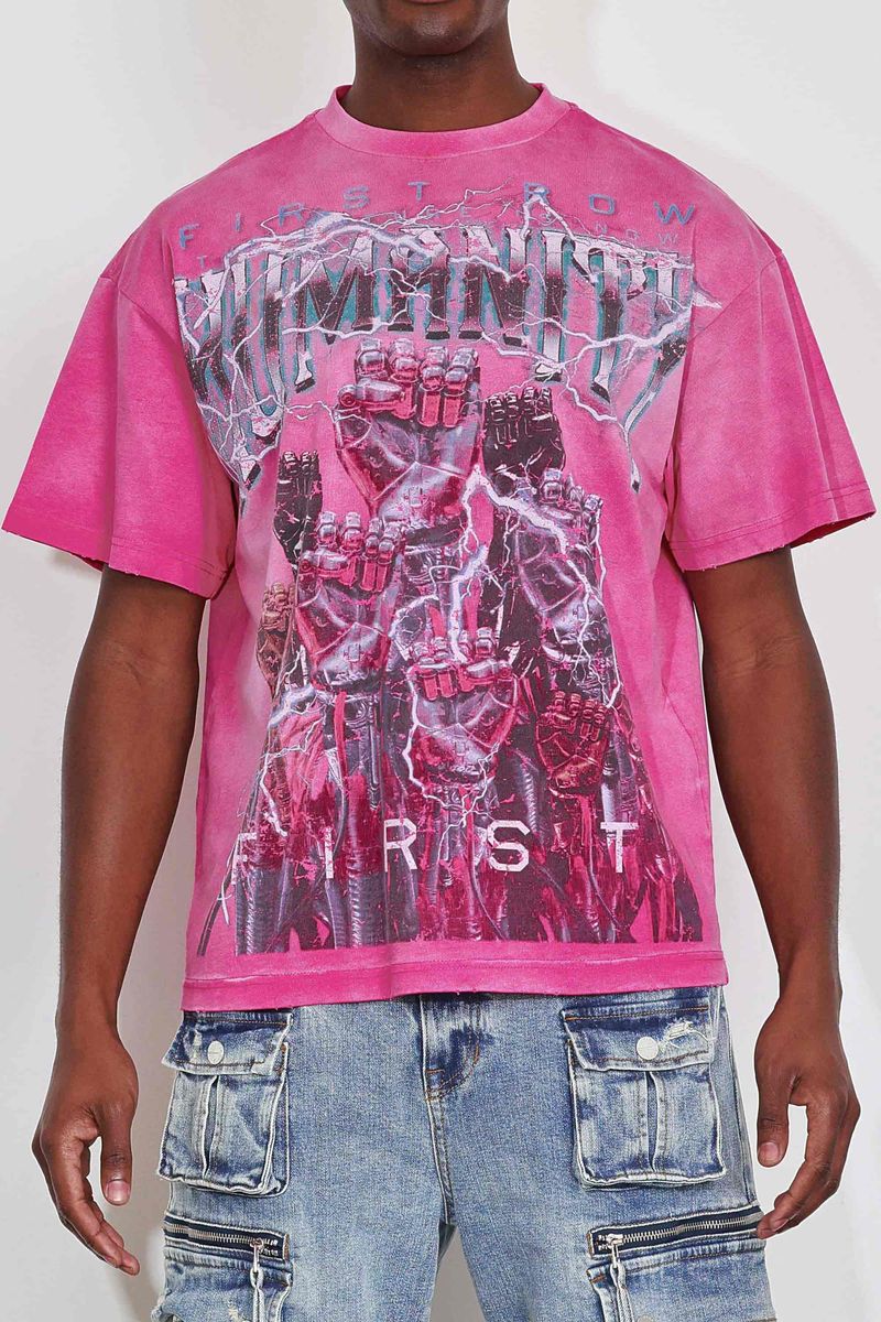 FR Washed Humanity First Be Together Tee Fuchsia
