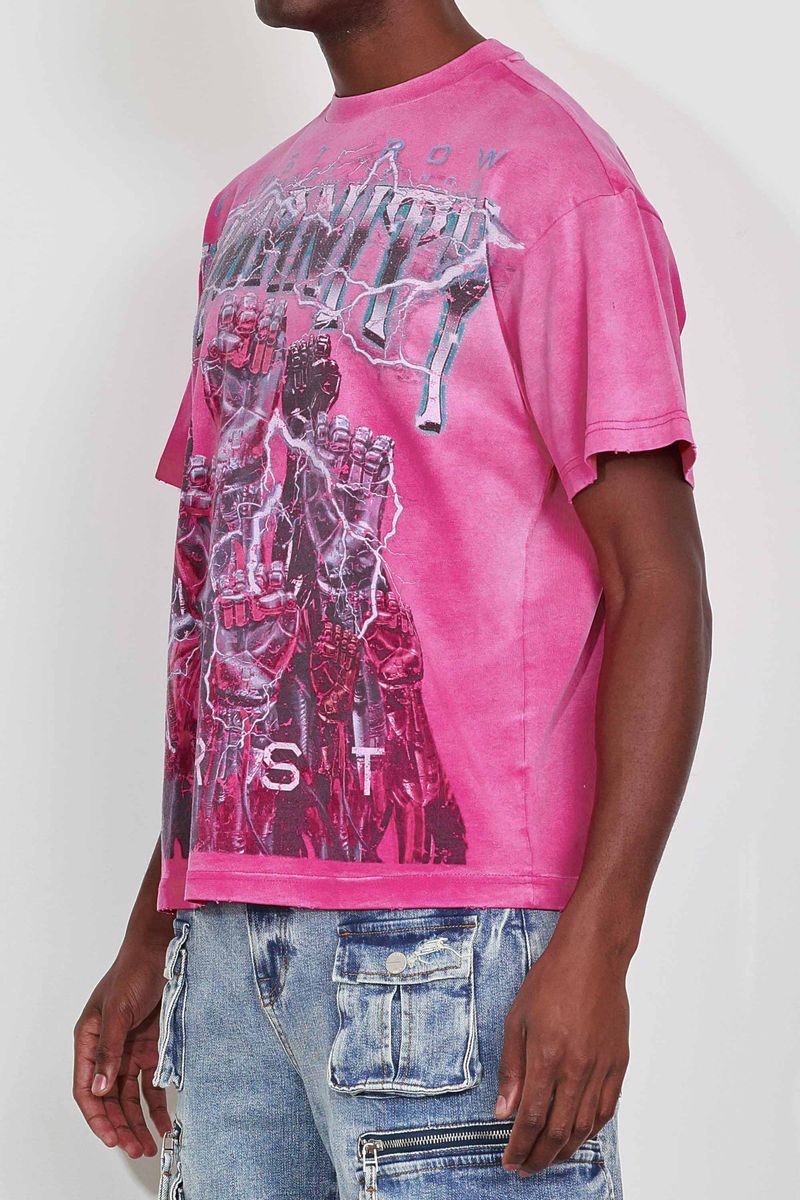 FR Washed Humanity First Be Together Tee Fuchsia