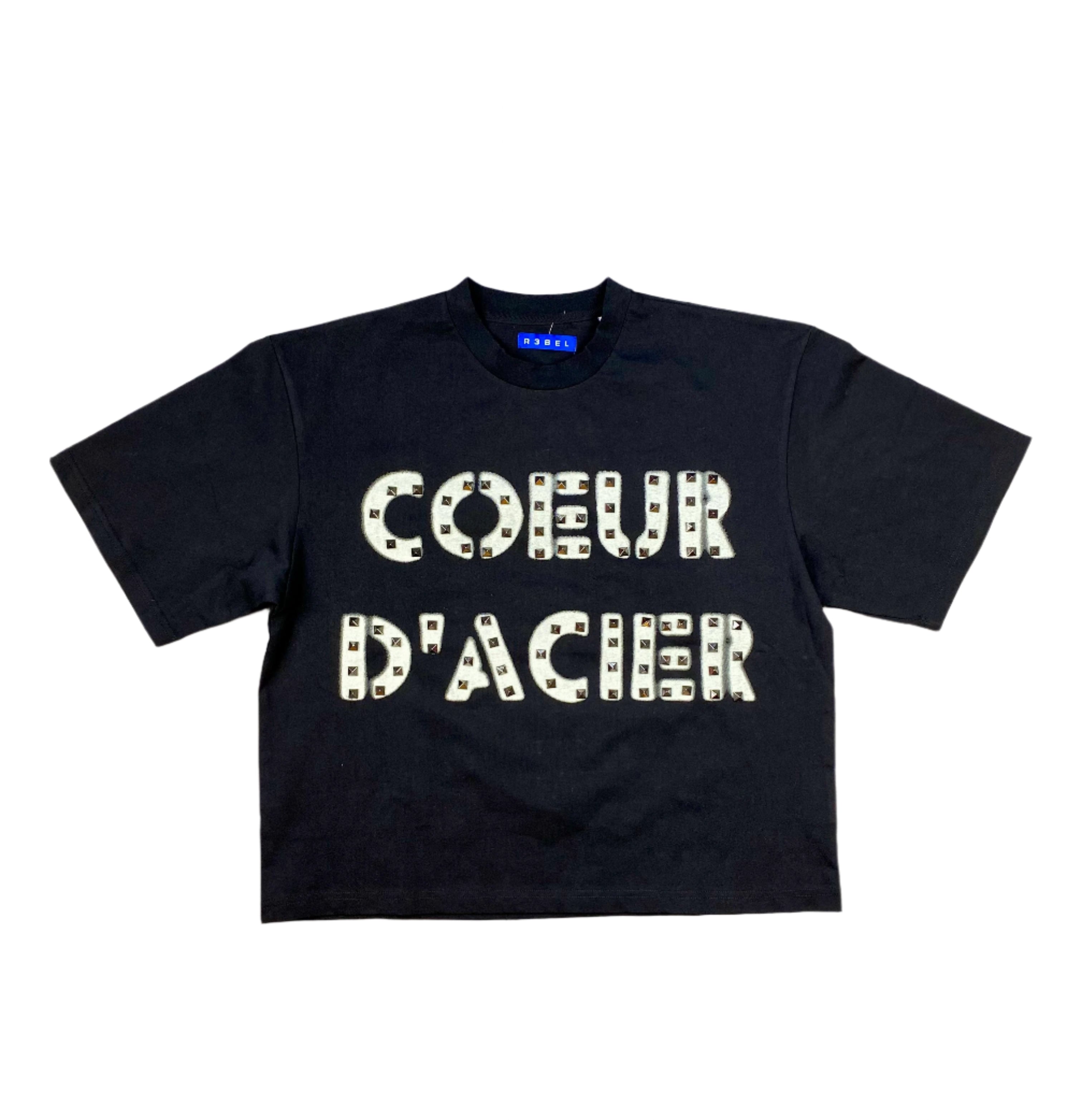 R3bel "COEUR D'ACIER" Cropped Tee Black