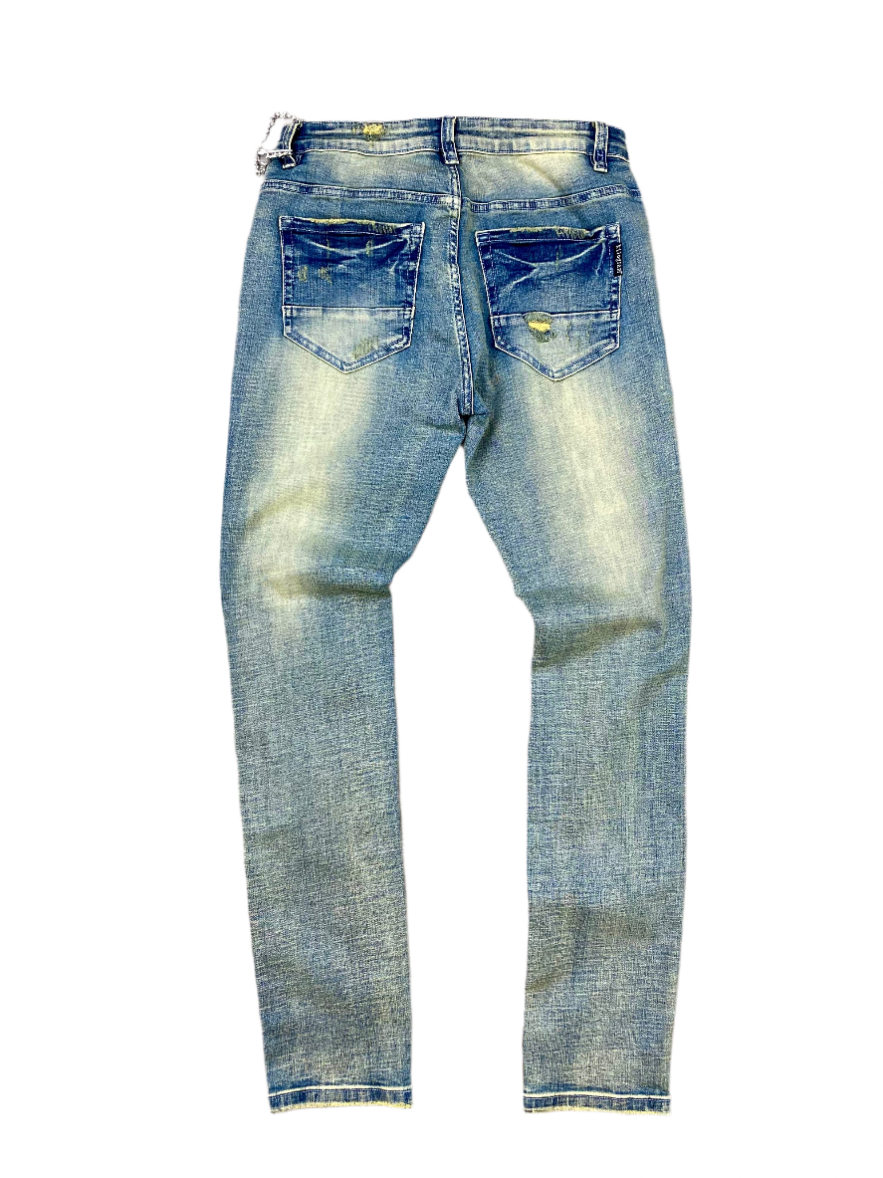 Kilogram Cross stud With Chain Med Blue