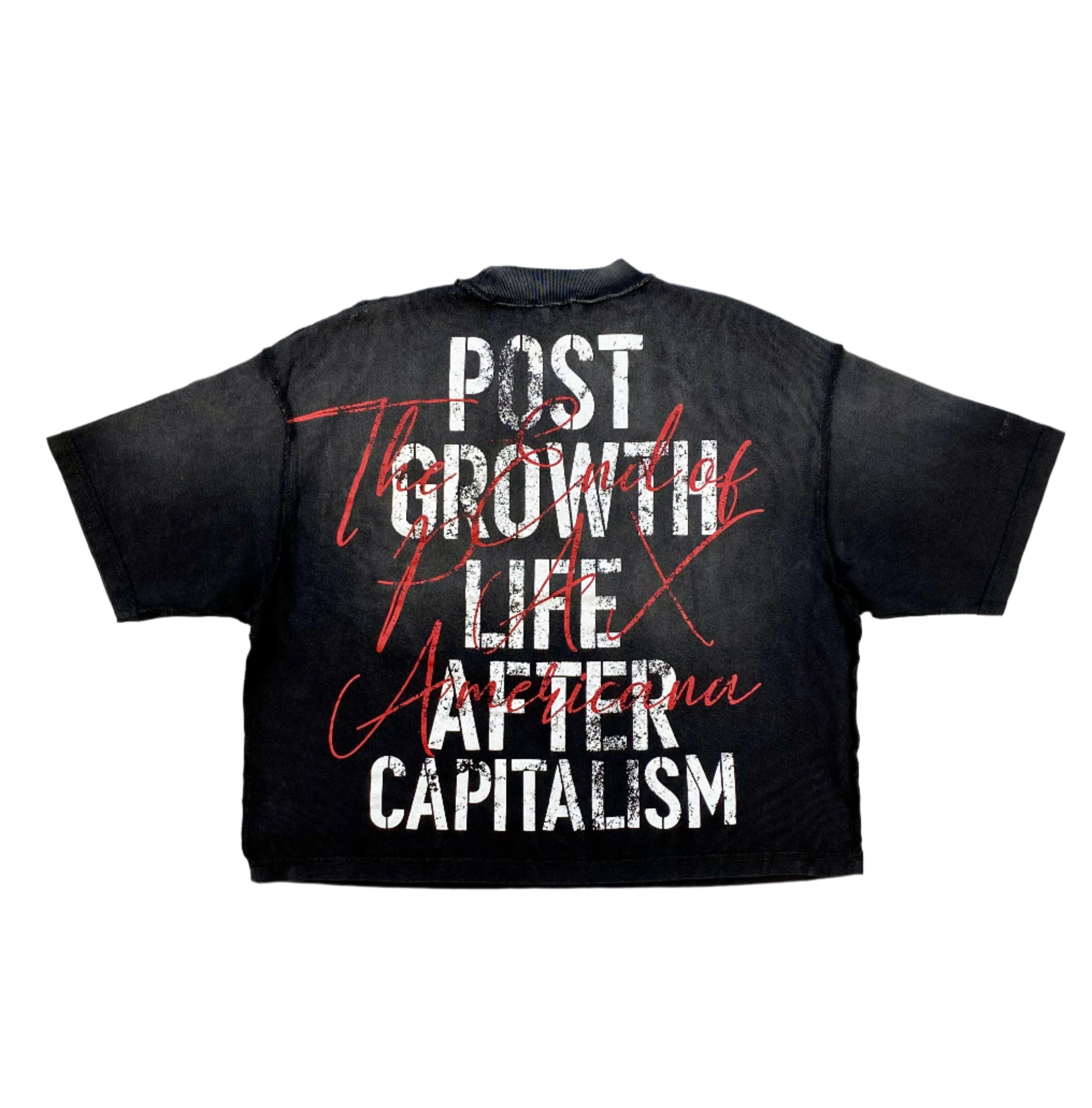 Rare Peace "Mad Mad World" Graphic Cropped Tee Black