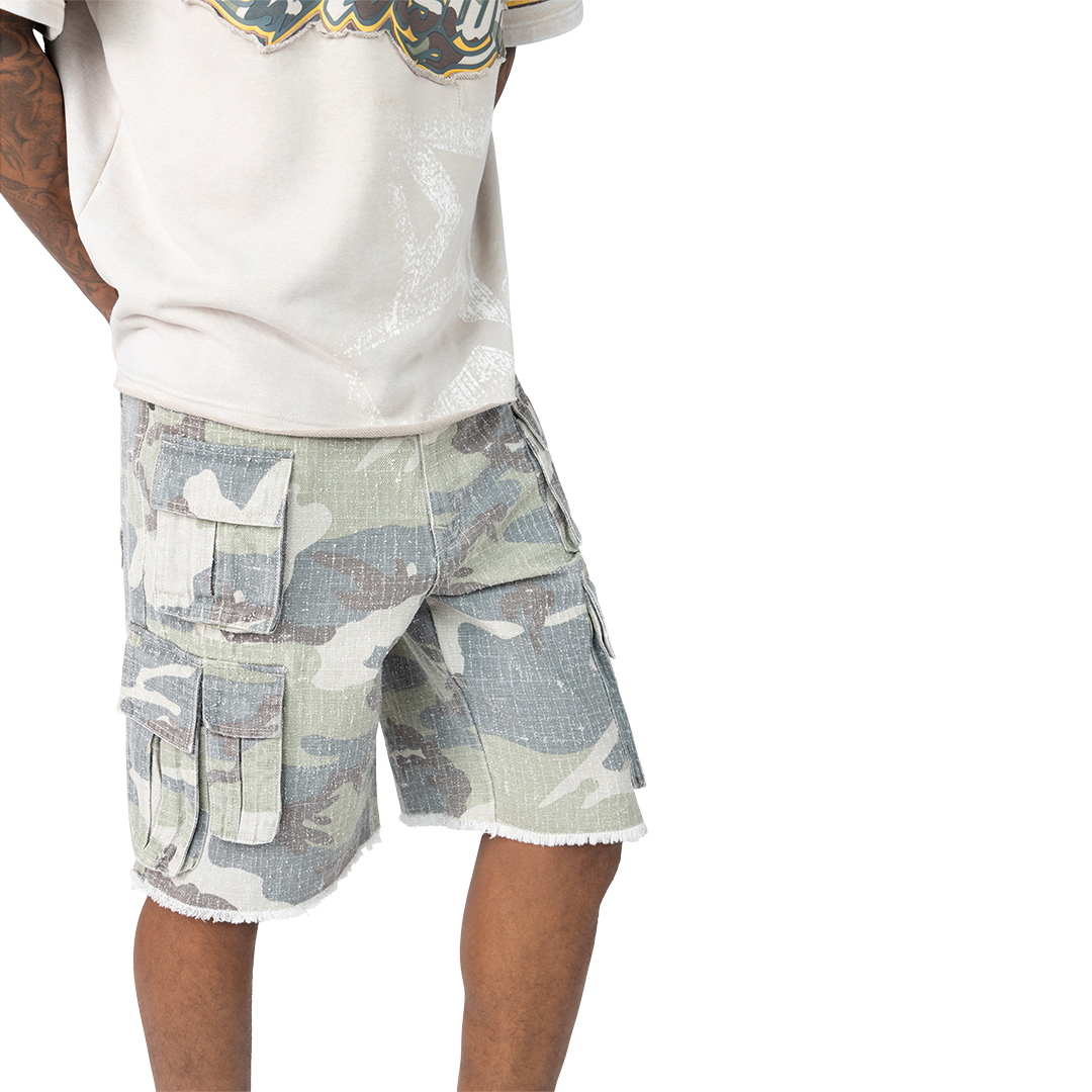 Rise Fashion Twill Shorts Earthstone Camo JS25232