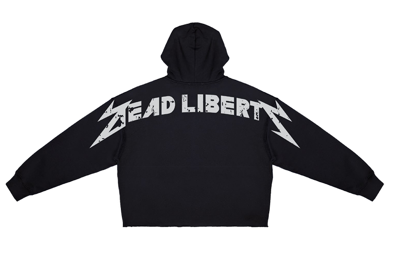 Roku Rhinestone Dead Liberty Copped Hoodie Black