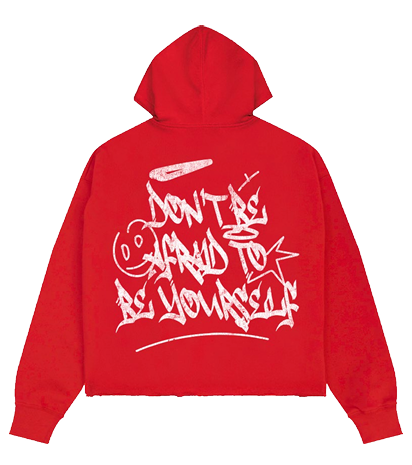 Roku High Cropped Drop Shoulder Hoodie Red