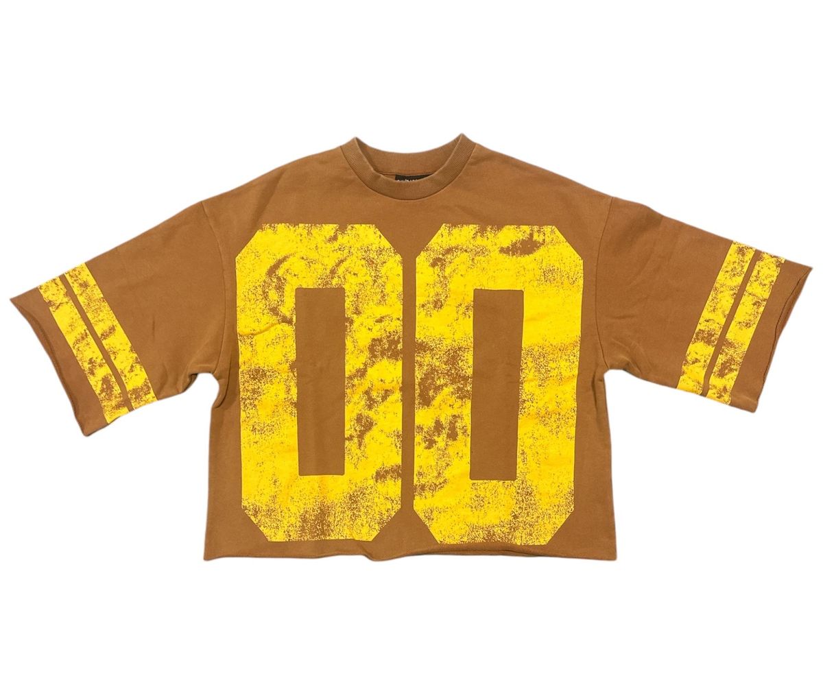 Syndicate "00 Jersey" Cropped Tee Brown