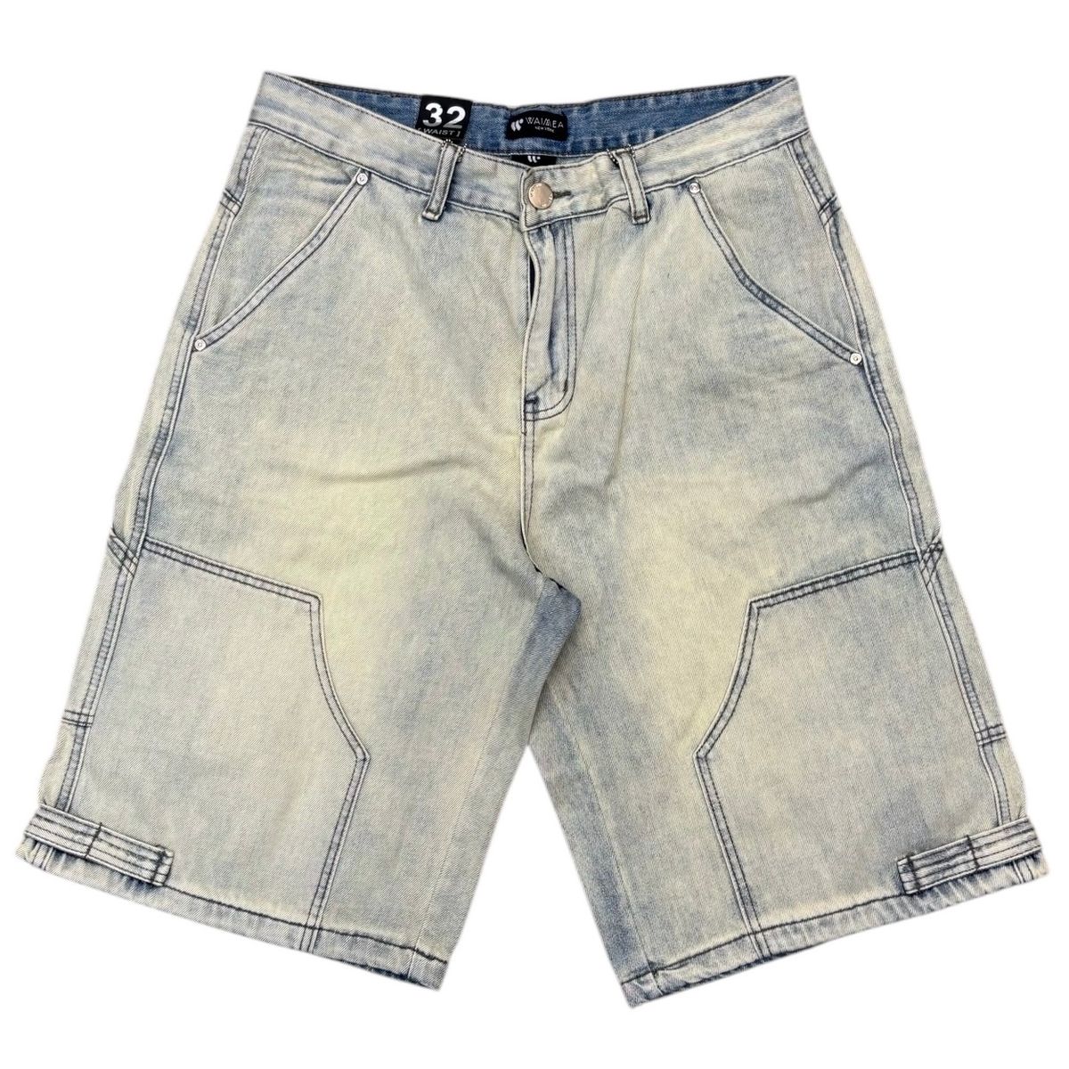 W Denim Jorts Bleach Wash M7462D