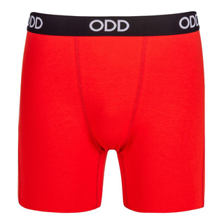 Odd Sox Red Basix - Mens Cotton Boxer Briefs