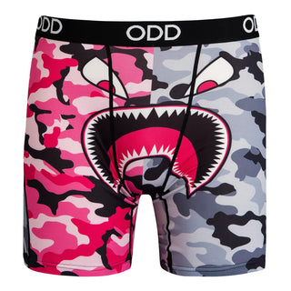 Odd Sox Warplane Pink Gray Split Camo - Mens Boxer Briefs