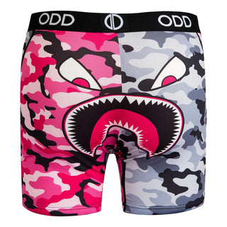 Odd Sox Warplane Pink Gray Split Camo - Mens Boxer Briefs