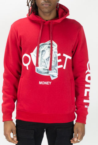 Rebel Quiet Money Hoodie Red 385