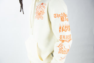 Rebel Stay High Flc Pullover Hoodie set Cream 391