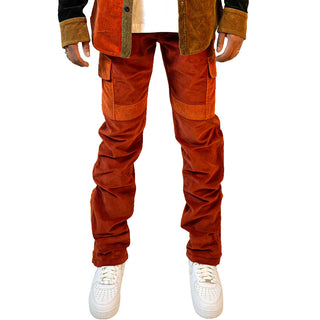 Preme Stacked Corduroy Cargo pants Rust 1327