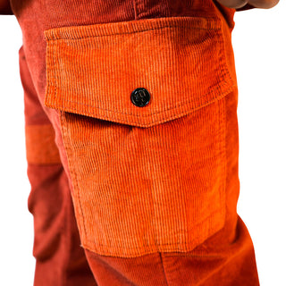 Preme Stacked Corduroy Cargo pants Rust 1327