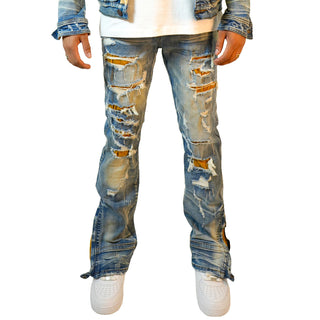 Preme Stacked Ripped denim Indigo 1319