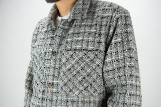 R3bel Distressed Tweed Shirt Grey 713