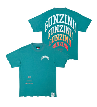 Gunziini Multi Logo Garment Dyed Tee (Green Bay 309)