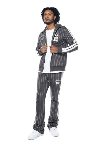 Somke rise pin Striped Varsity Track Set Pavement Grey F023657