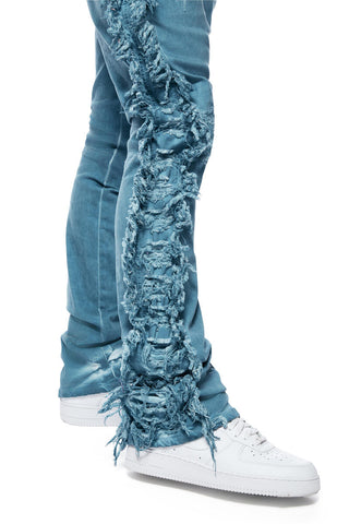 Somke rise Frayed Stacked Pigment Dyed Cool Blue Jp23642