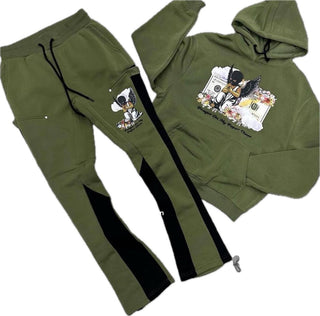 Genuine Prayer On My Paper Chase Hoodie set Olive 3349