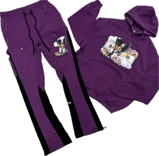 Genuine Prayer On My Paper Chase Hoodie set Purple 3349