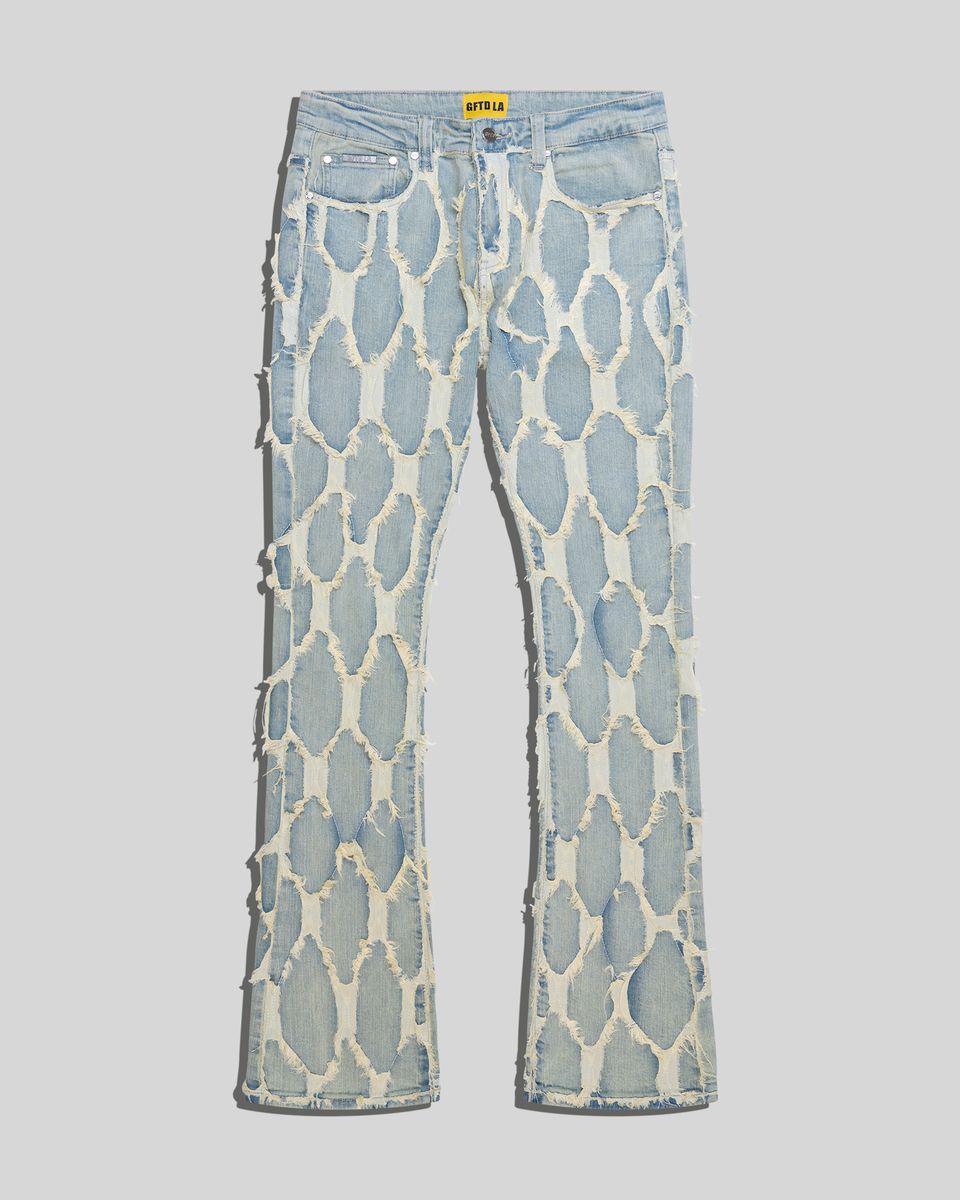 Gftd Anderson Md Distressed Flare Denim Light Wash
