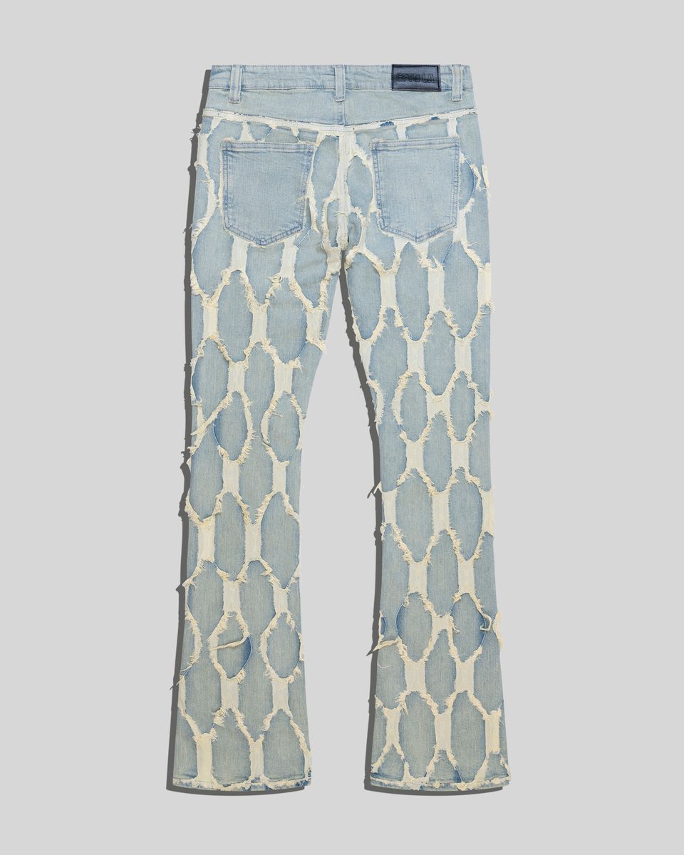 Gftd Anderson Md Distressed Flare Denim Light Wash