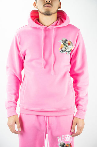 Rebel Blessed With The Bag Hoodie set Pink 381