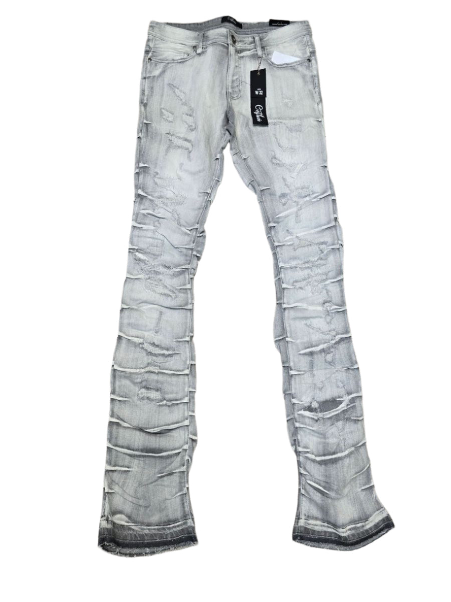 CV Sides Tucking Stacked Denim Grey