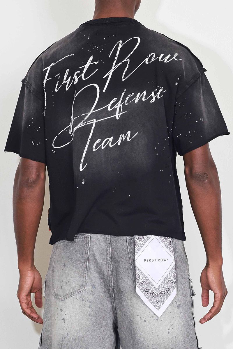 FR Warning Not So Quie Howling Wolf Cropped Tee Black