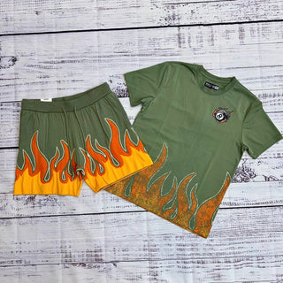 Rebel Flame Short Set Dark Sage 193