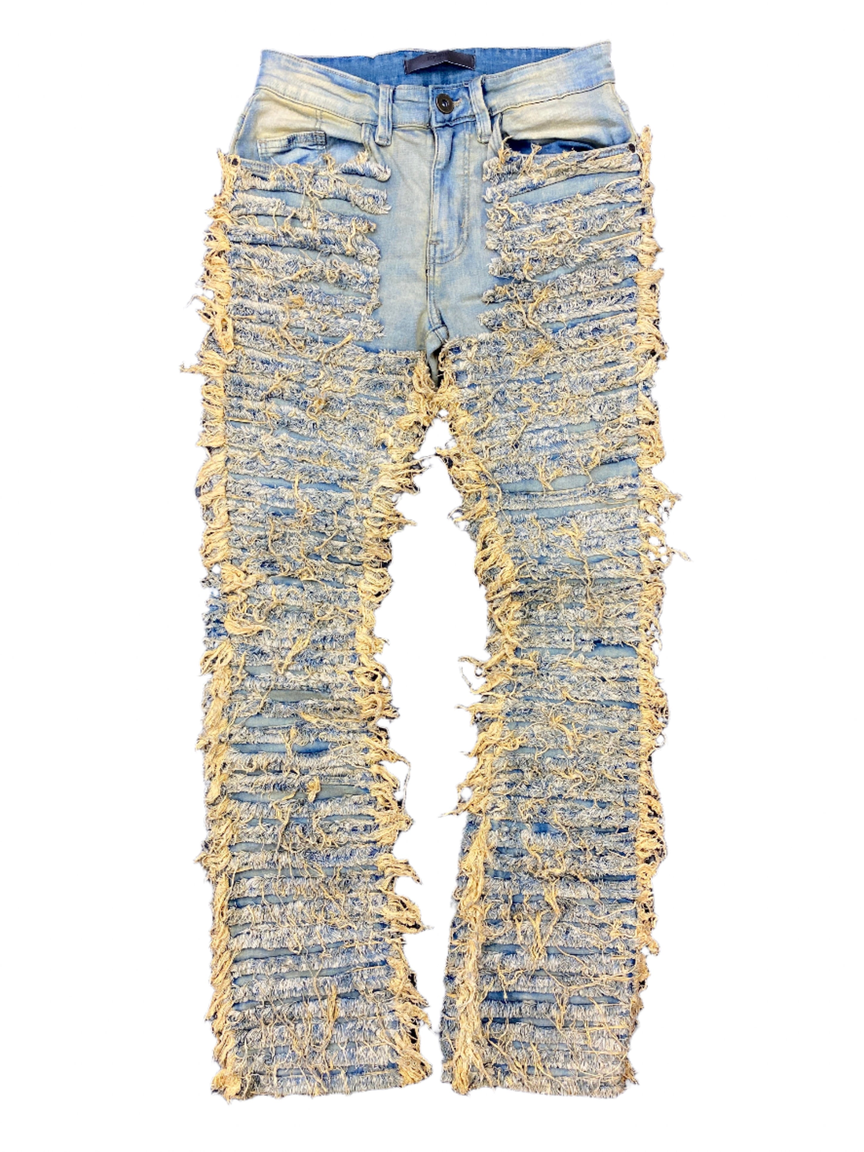 Kdnk Distressed Skinny Flare Jeans T.Blue