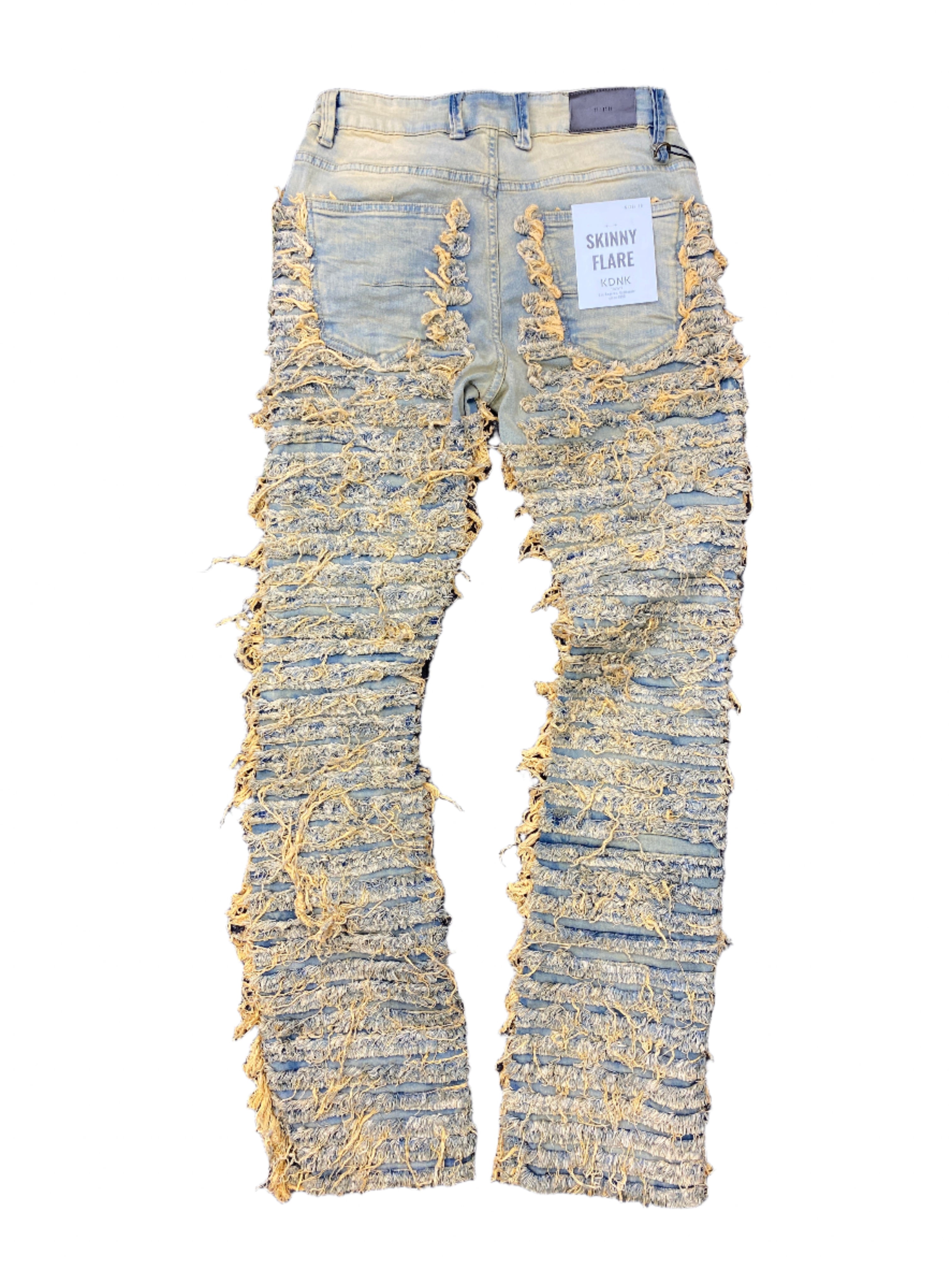 Kdnk Distressed Skinny Flare Jeans T.Blue