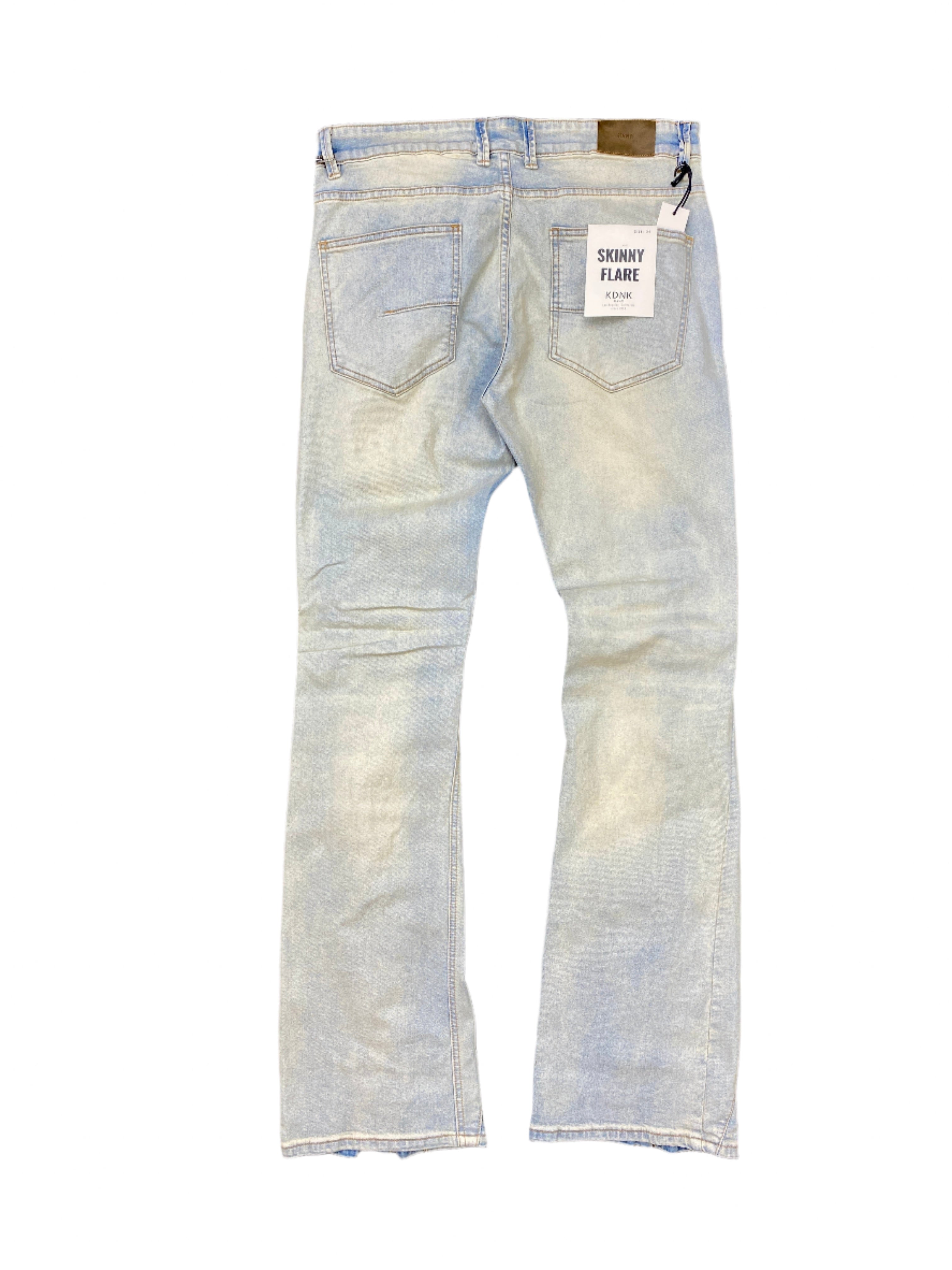 Kdnk Double Zipper Flare Jeans Blue Knd4847