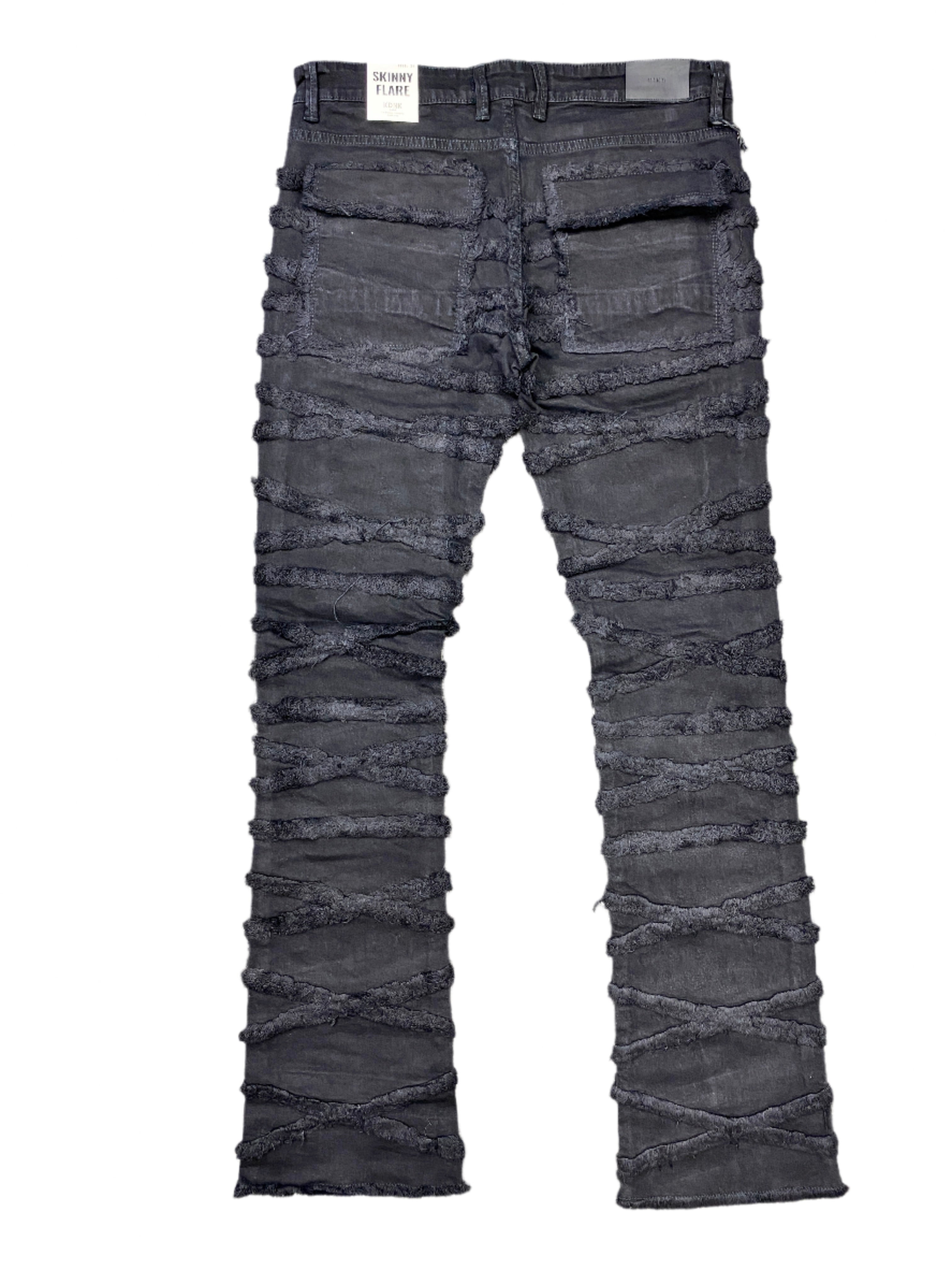 Kdnk Distressed Pocket Skinny Flare Jet Black