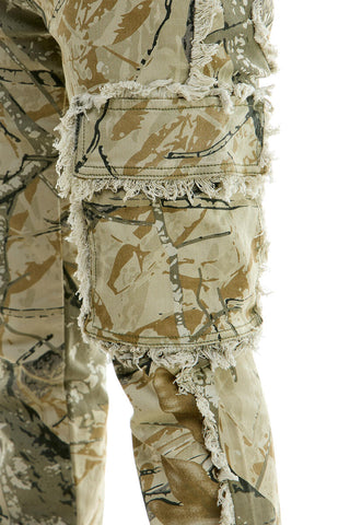 Kdnk Raw Edge Skinny Flare Cargo H.Camo Grey 3303