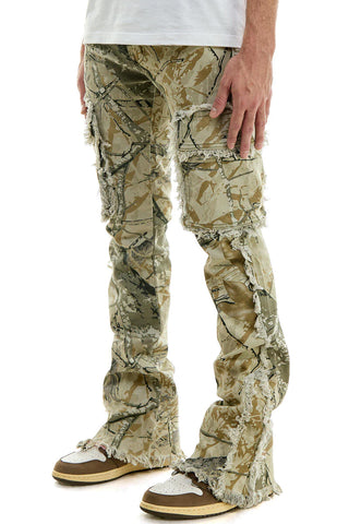 Kdnk Raw Edge Skinny Flare Cargo H.Camo Grey 3303