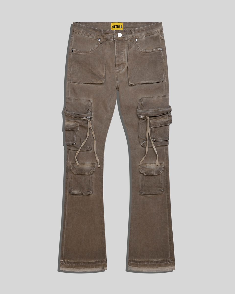 Gftd Pilot Multi-Pocket Stacked Flare Cargo Khaki