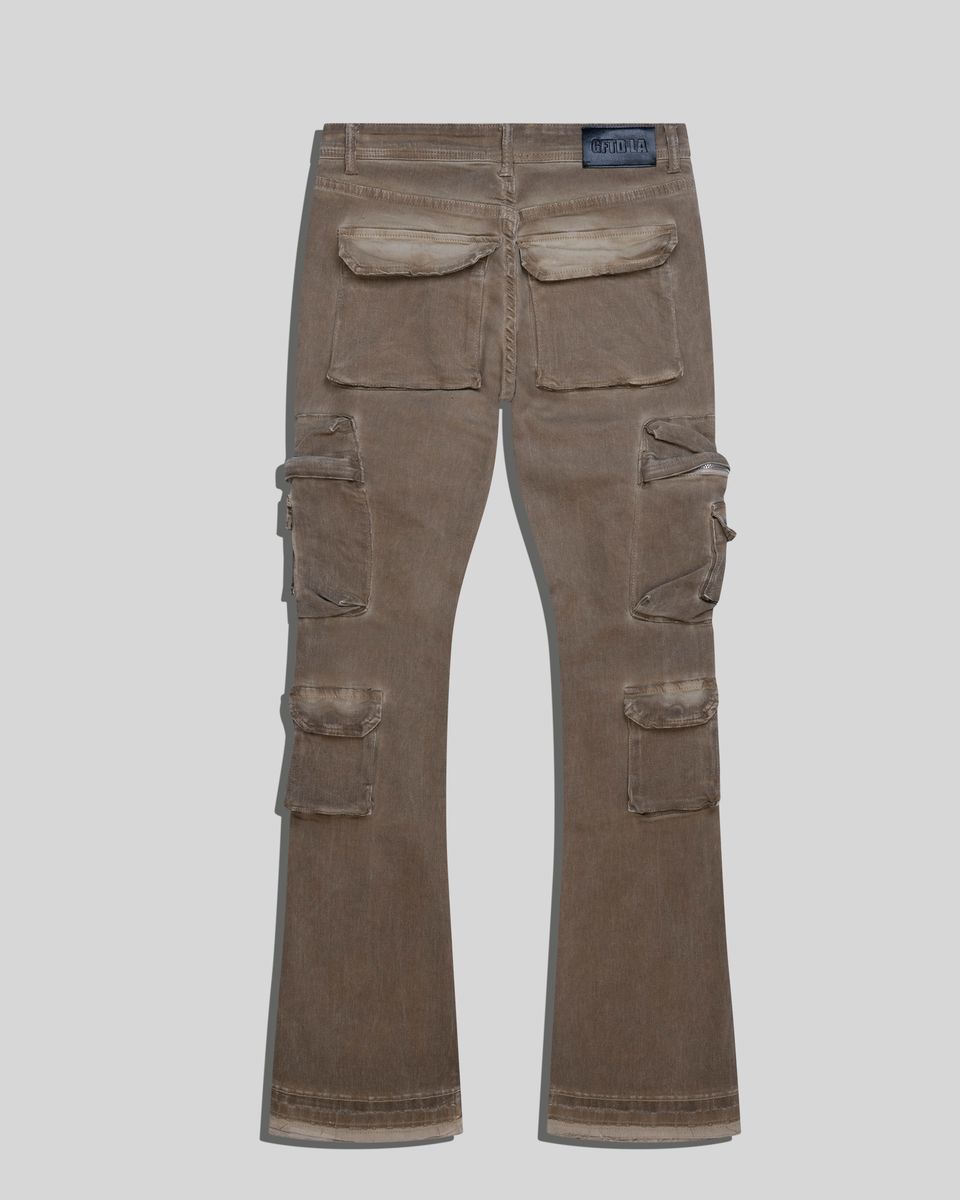 Gftd Pilot Multi-Pocket Stacked Flare Cargo Khaki
