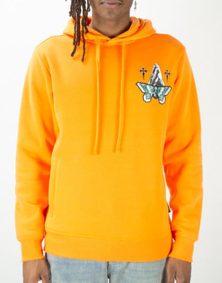 Rebel Pray Hard Hoodie Orange 382