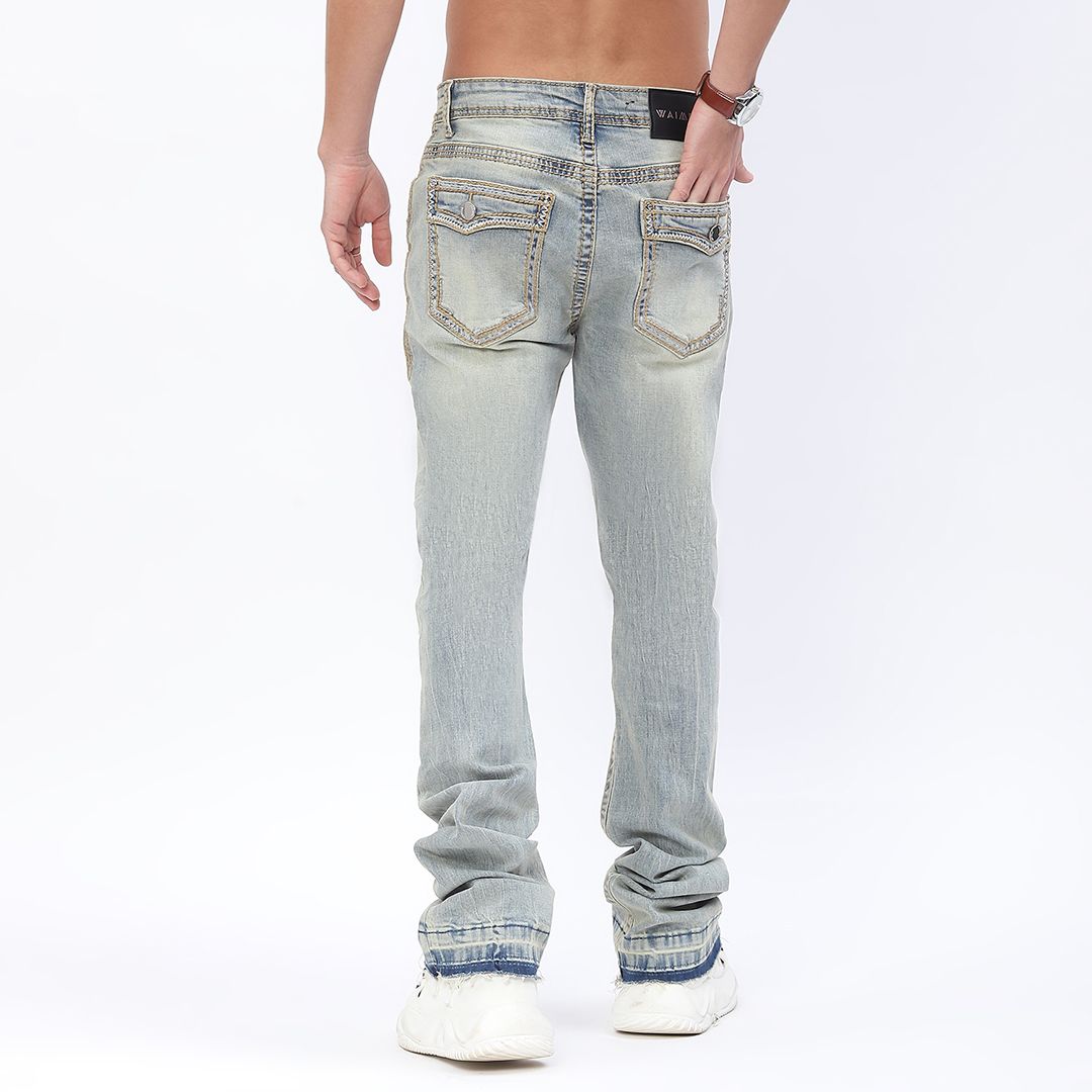W Stacked Clean Denim Stone Wash M5800DA